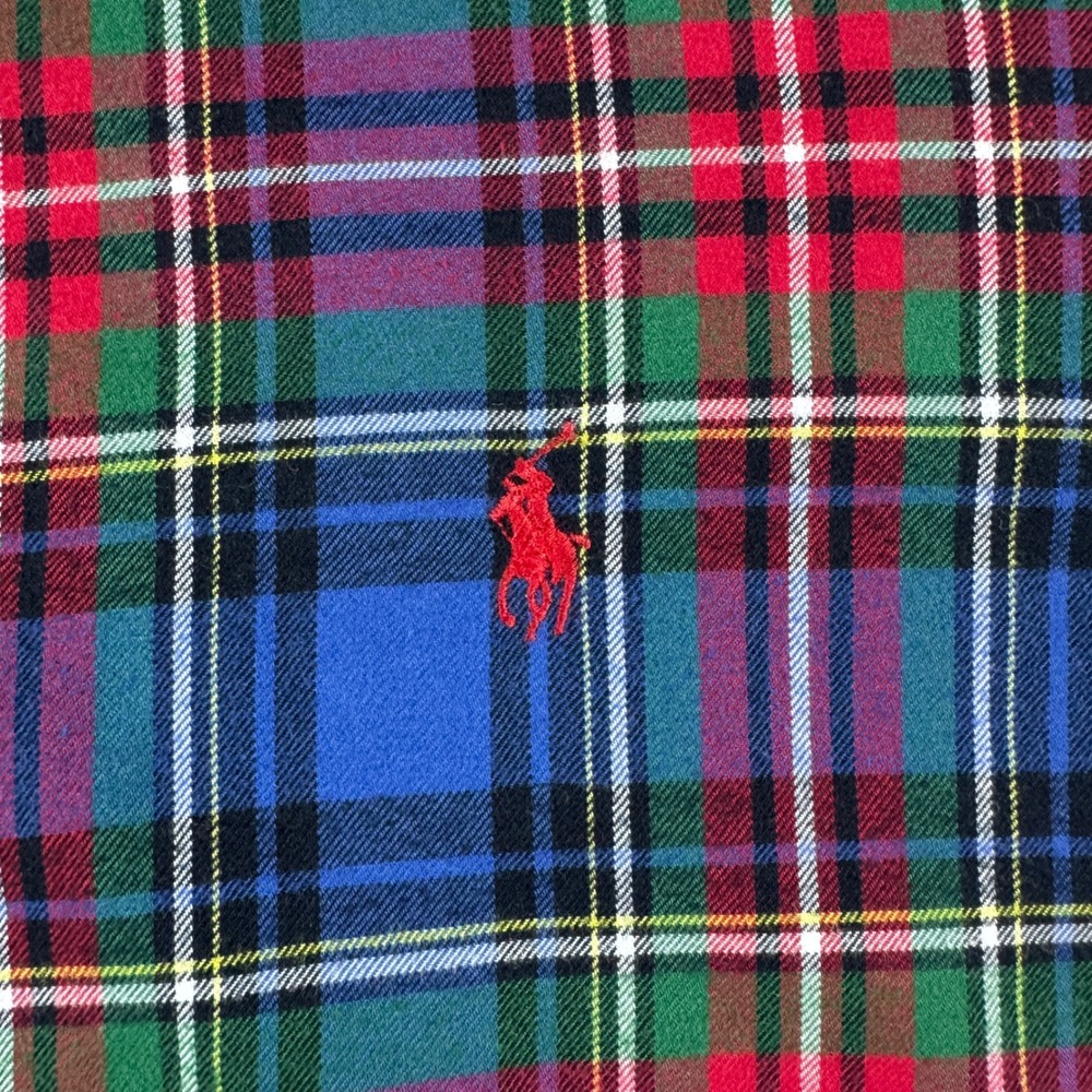Ralph Lauren Classic Fit Performance Flannel Shirt Men XL Blue Plaid Button Down - Picture 3 of 6